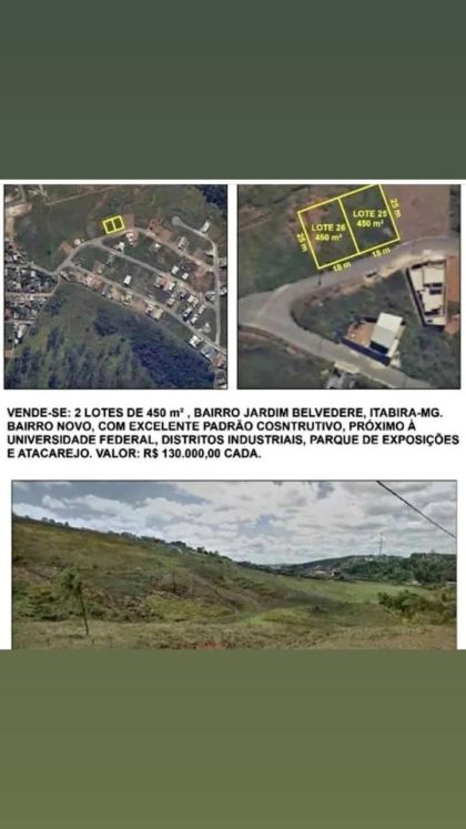 LOTES bairro Jardim Belvedere/Itabira