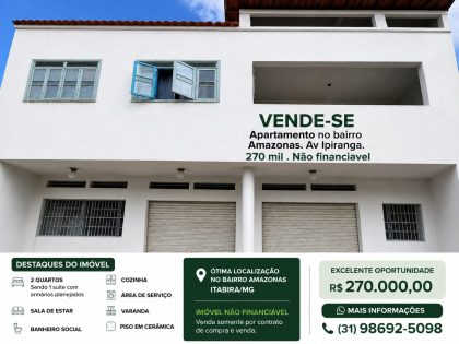 APARTAMENTO A VENDA bairro Amazonas/Itabira