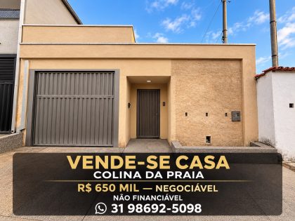 CASA A VENDA, bairro Colina da Praia/Itabira